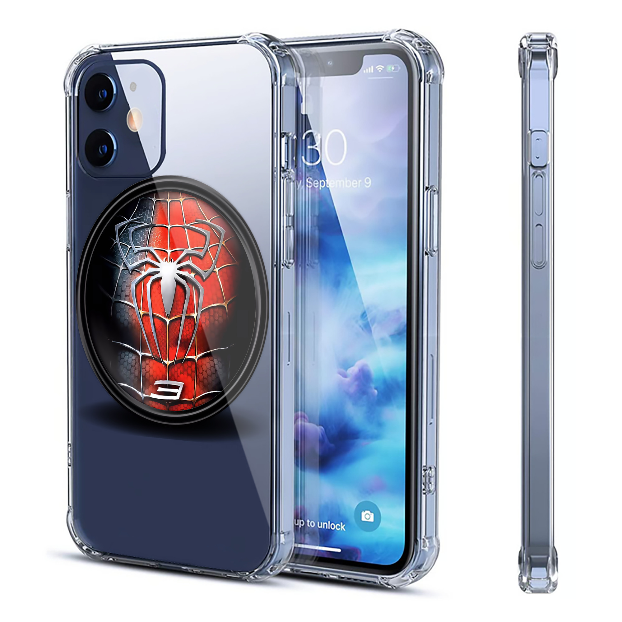 （画像用） Spider Man スパイダーマン 【iPhone 12シリーズ対応】透明スマホケース（クリアソフトケース）